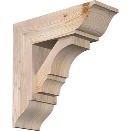 Ekena Millwork Balboa Traditional Smooth Bracket w/ Offset Brace, Douglas Fir, 7 1/2"W x 22"D x 22"H BKT0806X22X22BOA01SDF